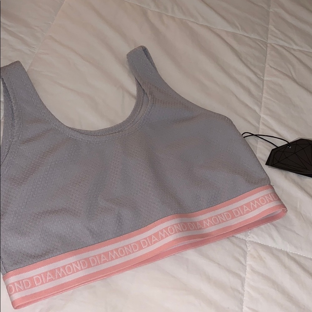 Diamond Supply Co. 💎Women’s Sports Bra Grey/Pink